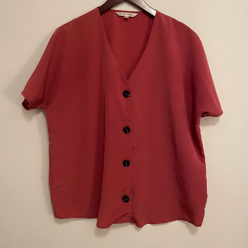 DownEast Cherry Red Blouse